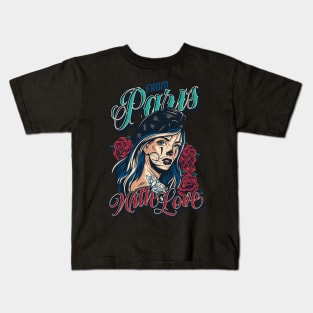 Vintage tattoo women illustration Kids T-Shirt